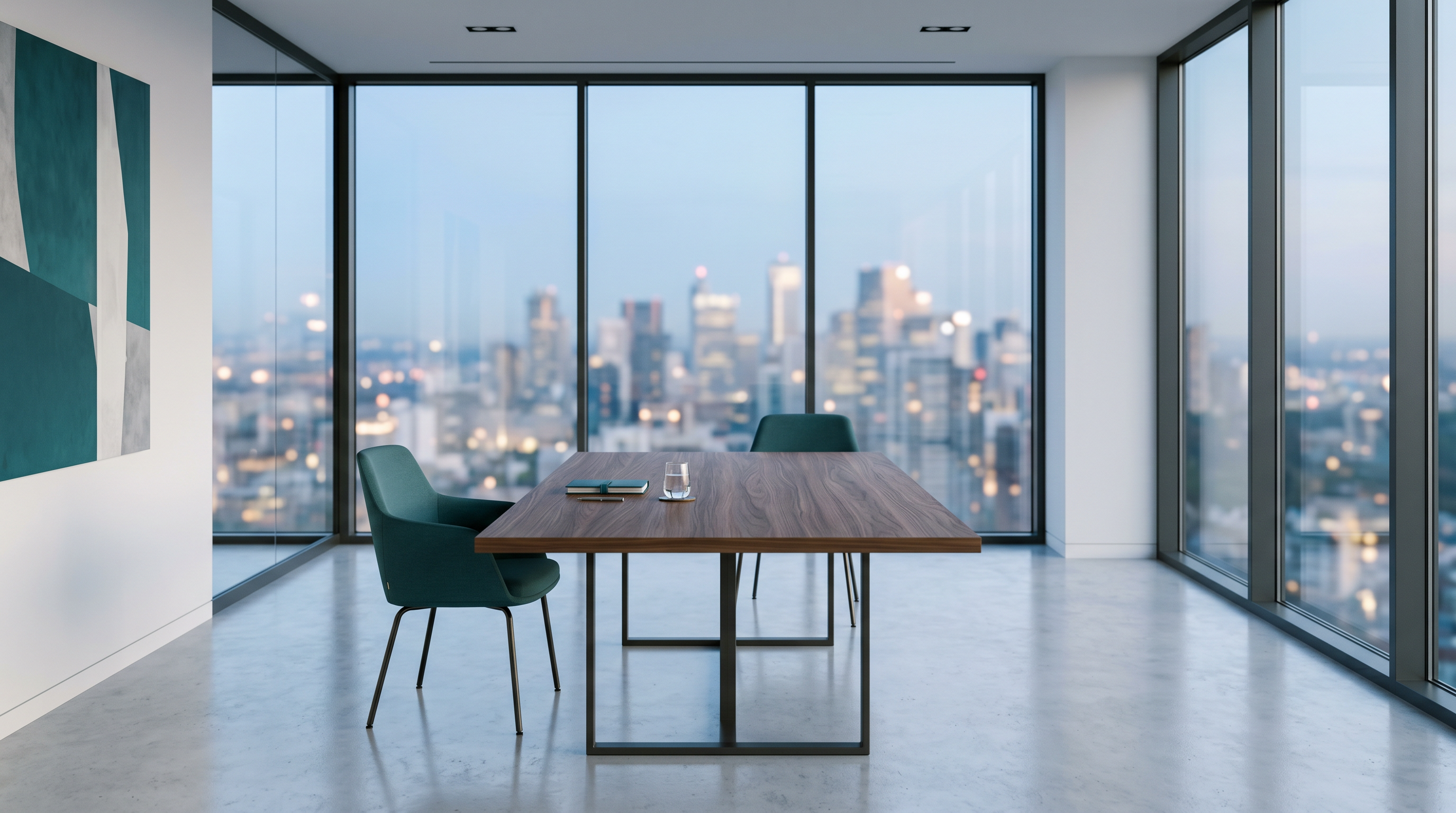 Moderner Besprechungsraum mit Stadtblick